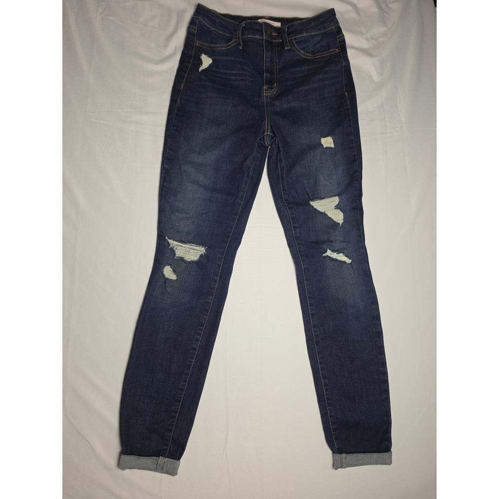 Sol Ultimate Jegging Super High Rise Distressed Dark Wash Skinny Jeans 3/26W